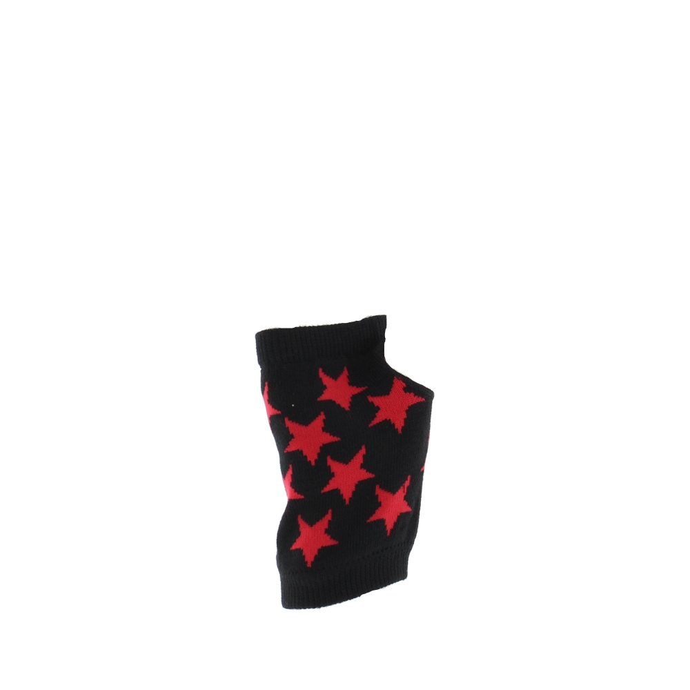 Zac's Alter Ego - Star Print Wrist Length Gants sans doigts - Noir/Rouge